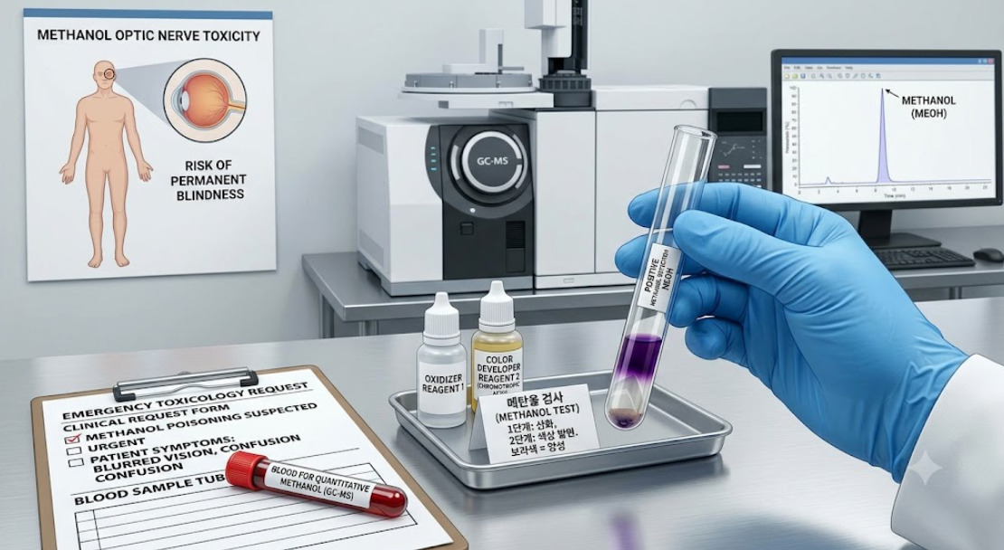 Read more about the article Methanol 검사 실명을 부르는 유기용제 노출 지표와 판독 노하우